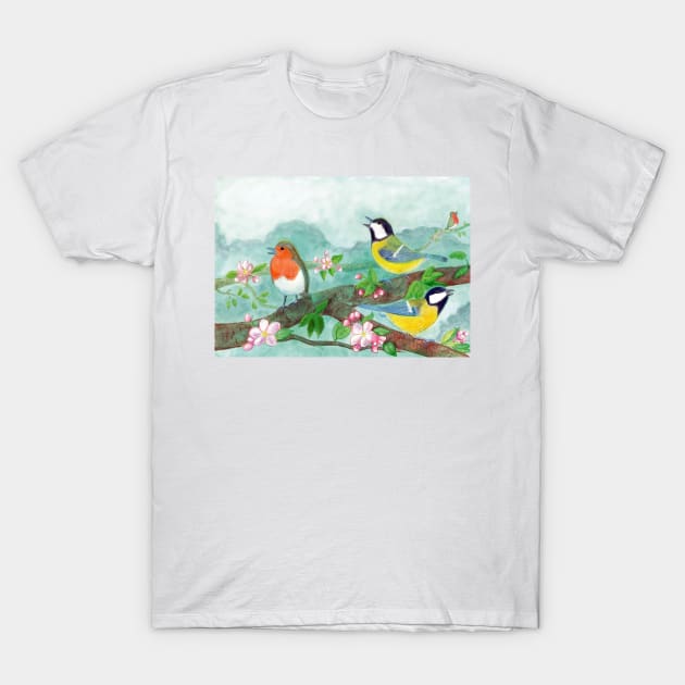 Bird dawn chorus T-Shirt by Julia Doria Illustration